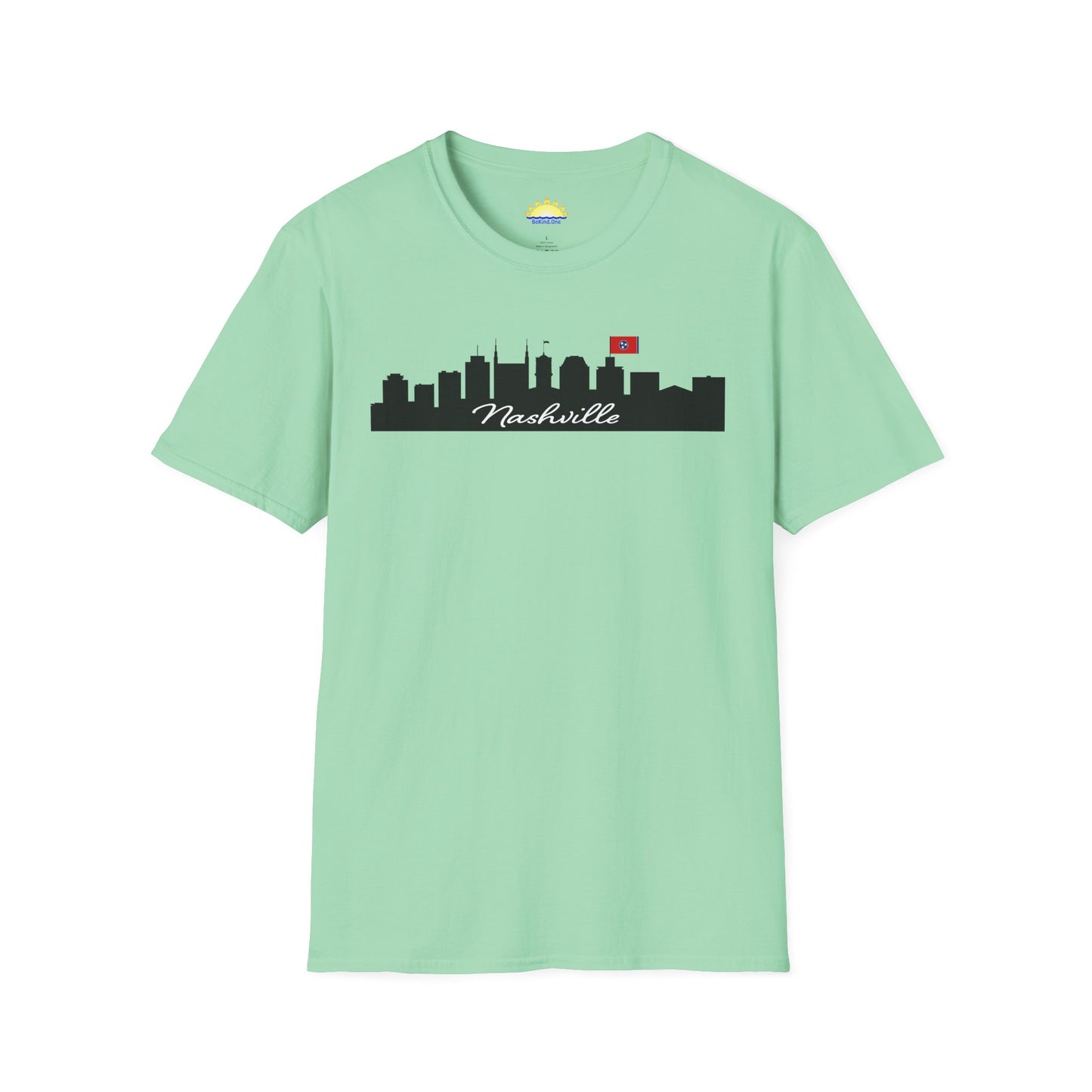 Nashville - City Outline (Light Color Options) - Unisex Softstyle T-Shirt