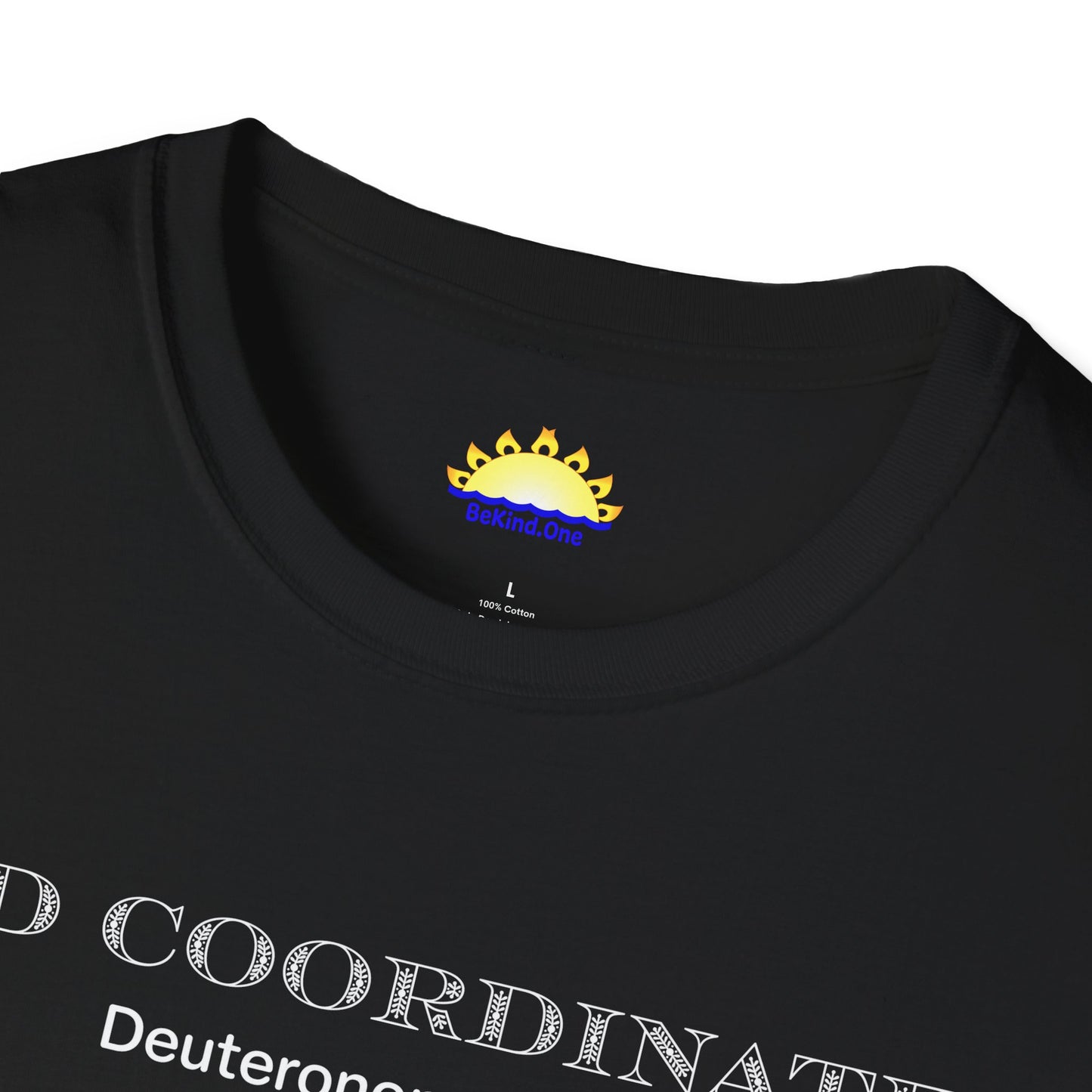 Deuteronomy 31:8 - God Coordinates - Unisex Softstyle T-Shirt (Black/Dark Heather Grey)