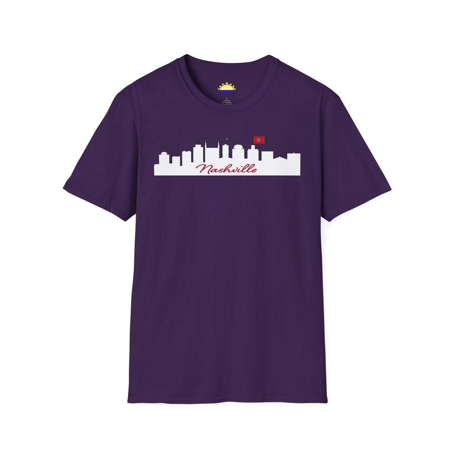 Nashville - City Outline (Dark Color Options) - Unisex Softstyle T-Shirt