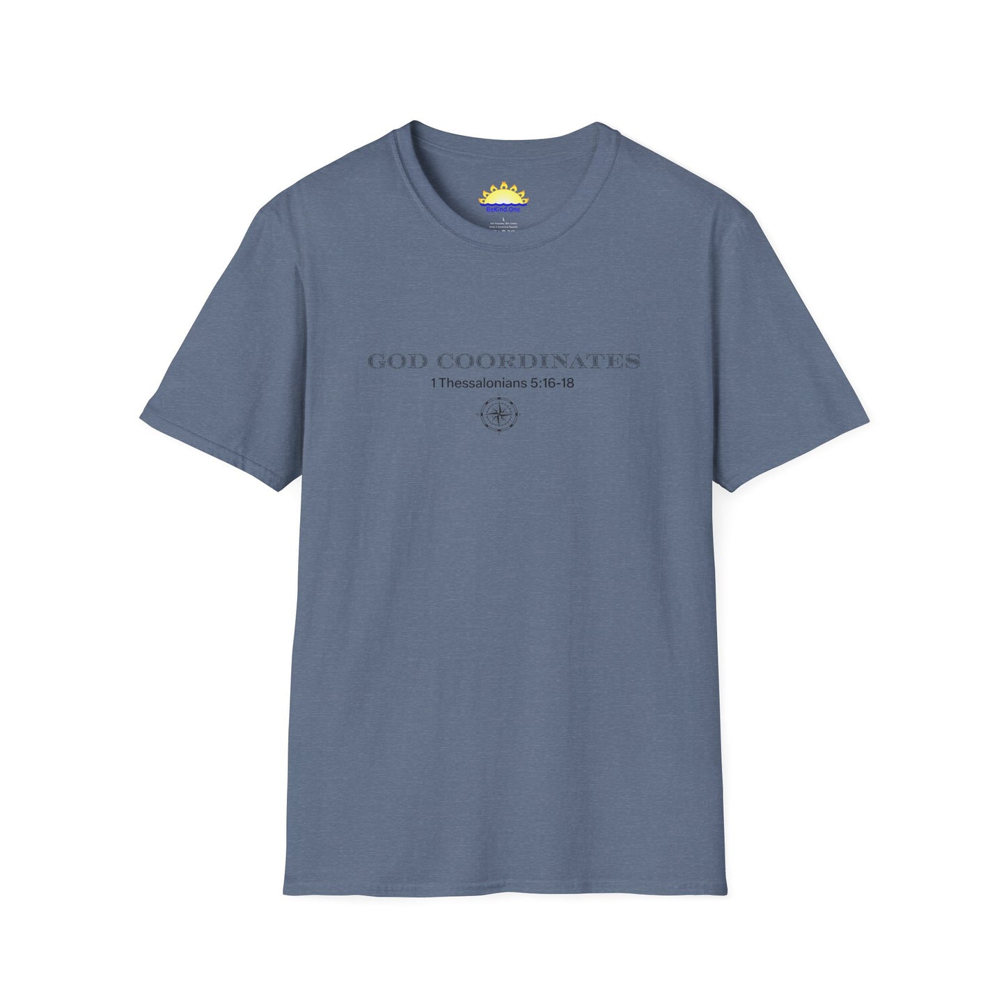 1 Thessalonians 5:16-18 - God Coordinates - Unisex Softstyle T-Shirt