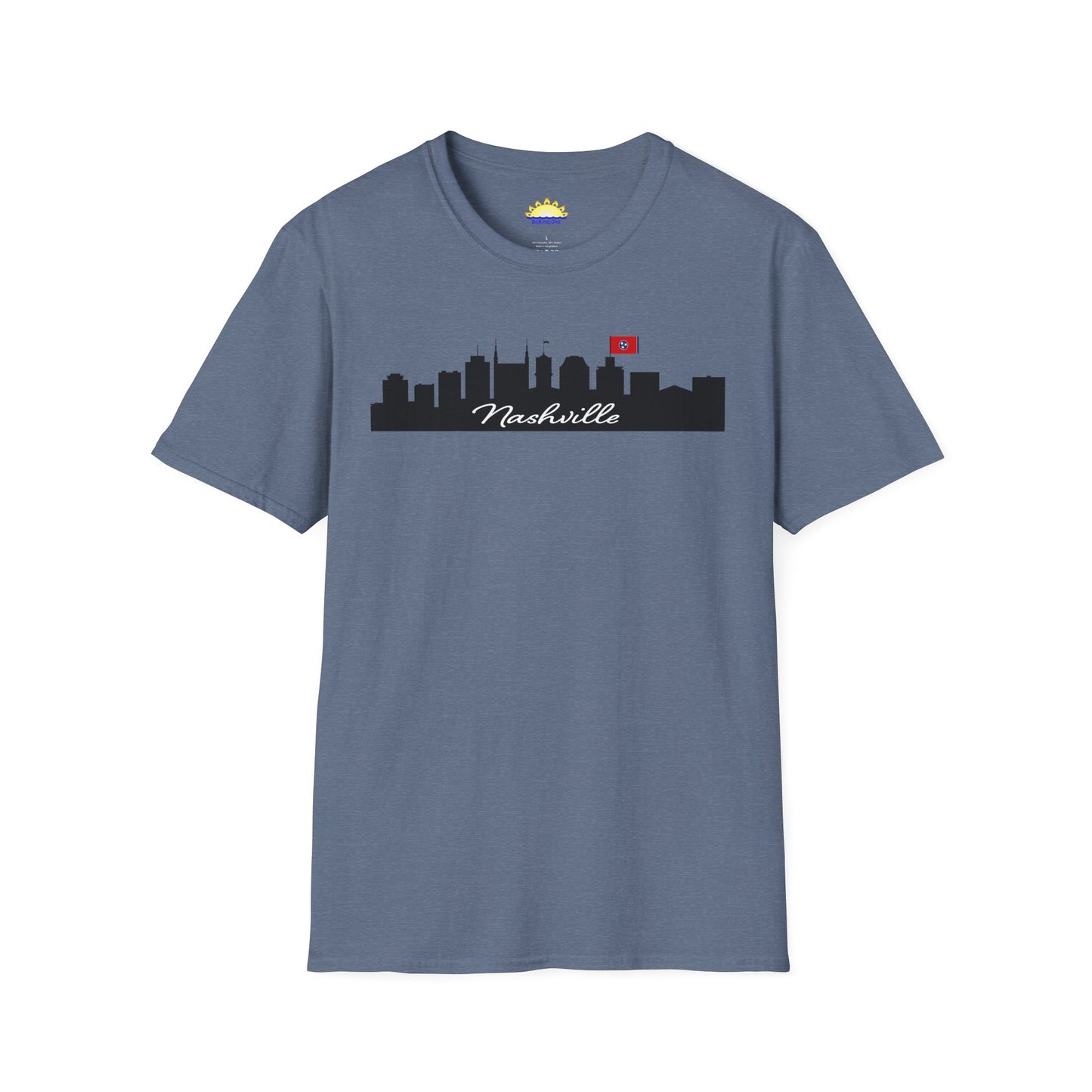 Nashville - City Outline (Light Color Options) - Unisex Softstyle T-Shirt