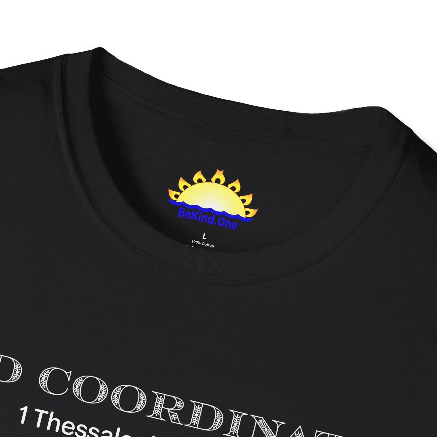 1 Thessalonians 5:16-18 - God Coordinates - Unisex Softstyle T-Shirt (Black/Dark Heather Grey)