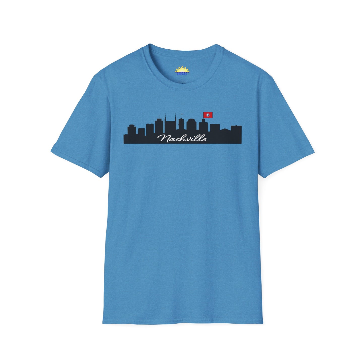Nashville - City Outline (Light Color Options) - Unisex Softstyle T-Shirt