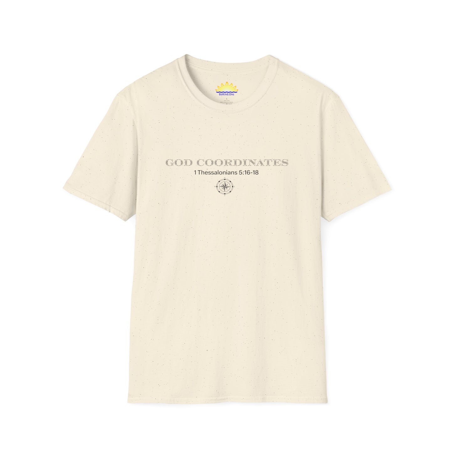 1 Thessalonians 5:16-18 - God Coordinates - Unisex Softstyle T-Shirt