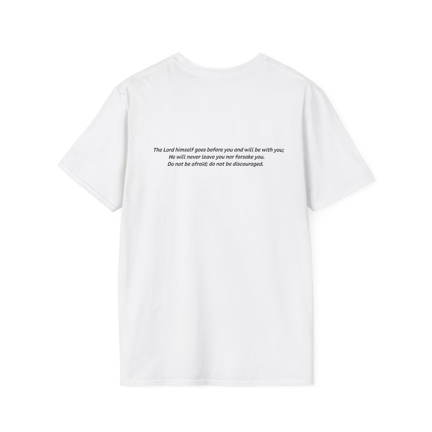 Deuteronomy 31:8 - God Coordinates - Unisex Softstyle T-Shirt