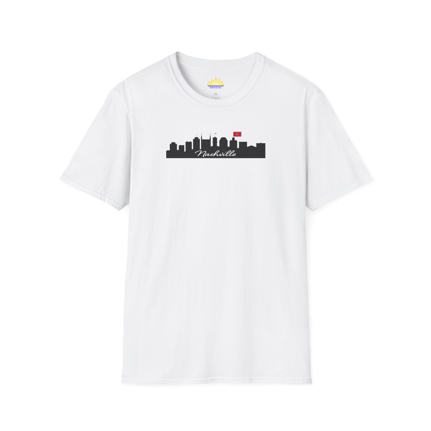 Nashville - City Outline (Light Color Options) - Unisex Softstyle T-Shirt