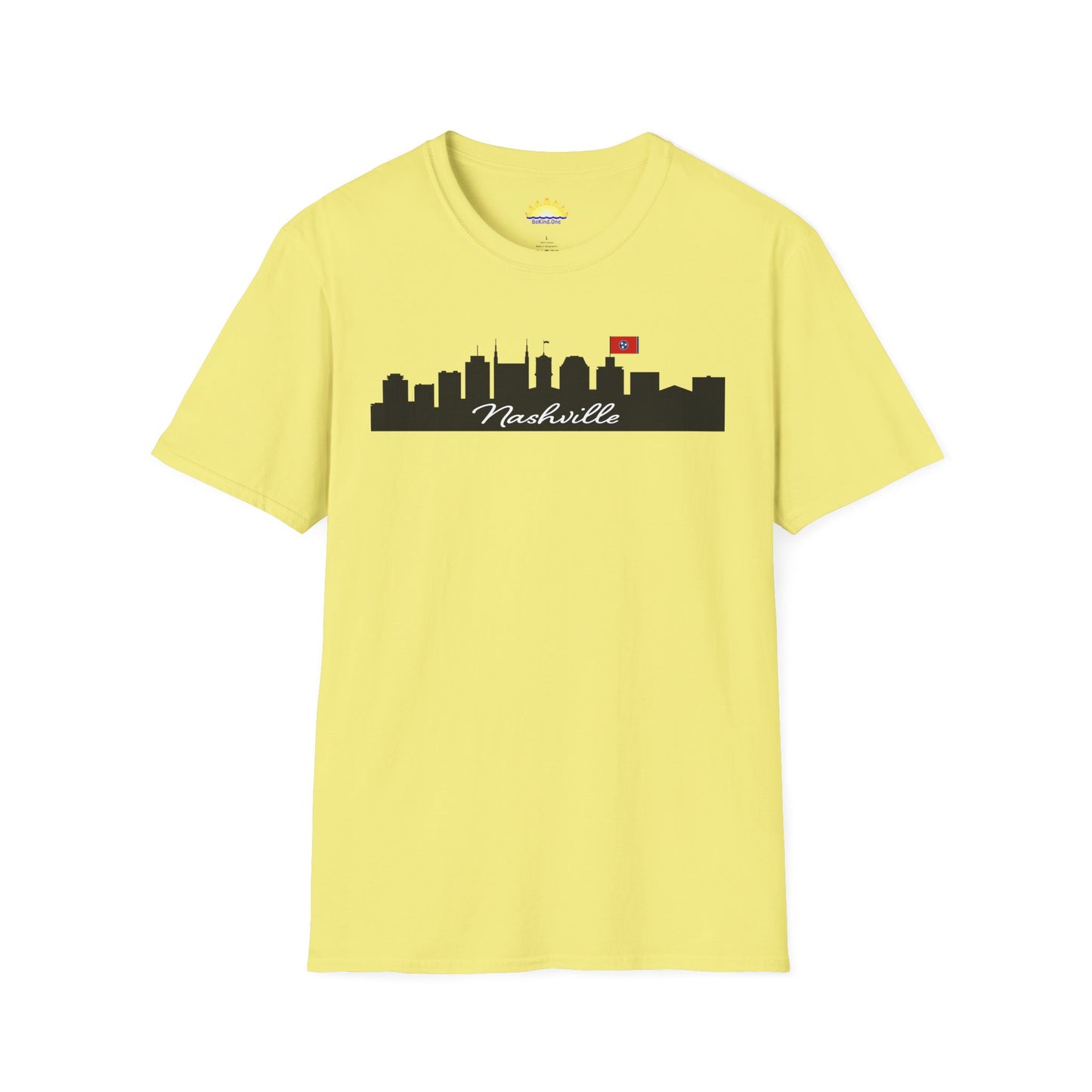 Nashville - City Outline (Light Color Options) - Unisex Softstyle T-Shirt