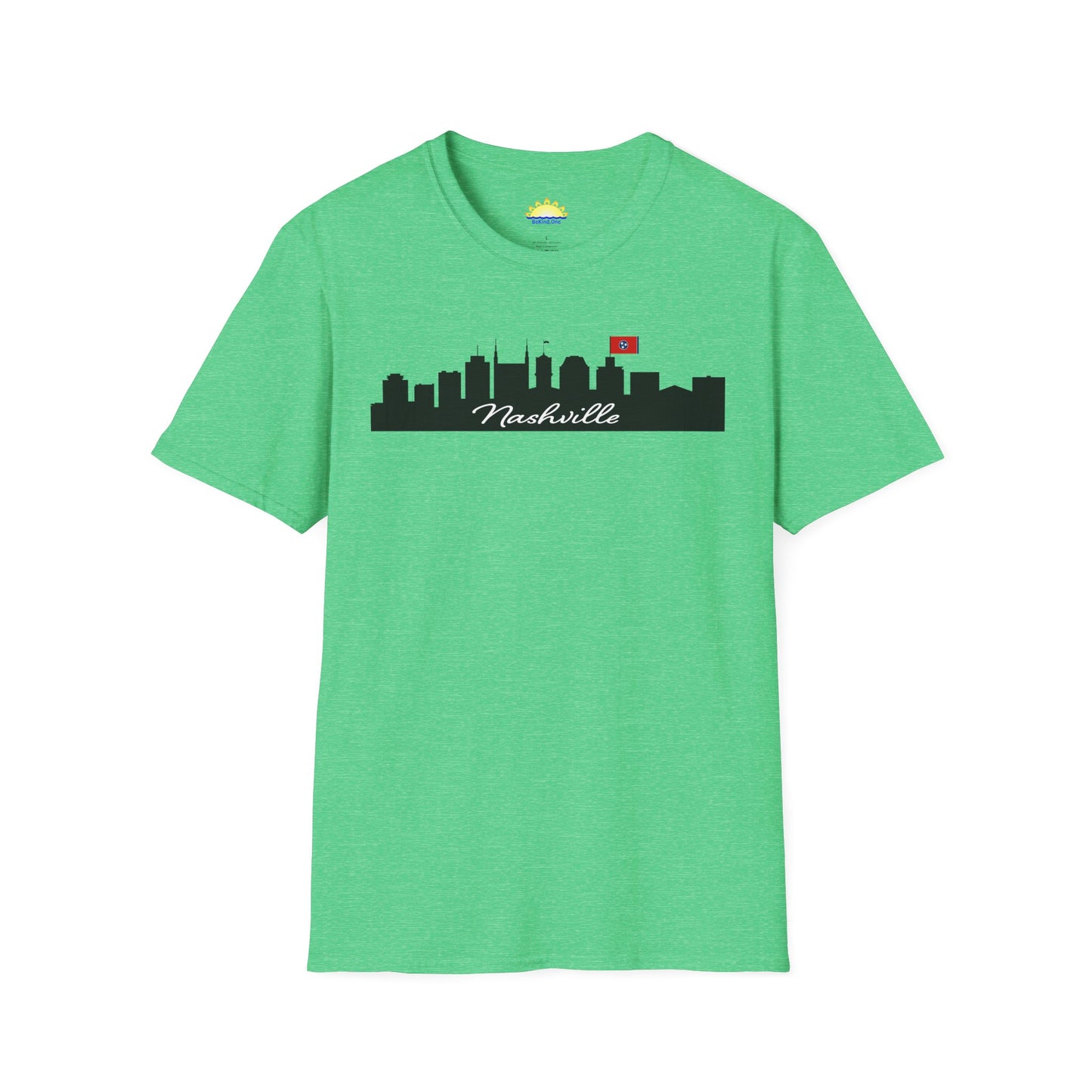 Nashville - City Outline (Light Color Options) - Unisex Softstyle T-Shirt