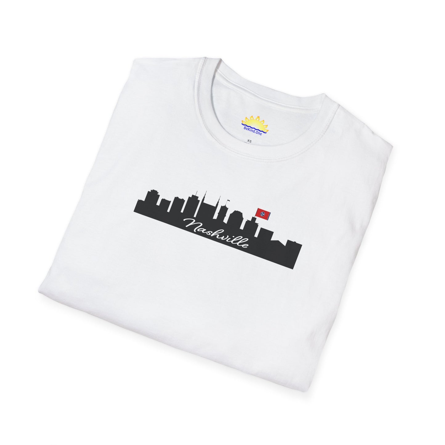 Nashville - City Outline (Light Color Options) - Unisex Softstyle T-Shirt