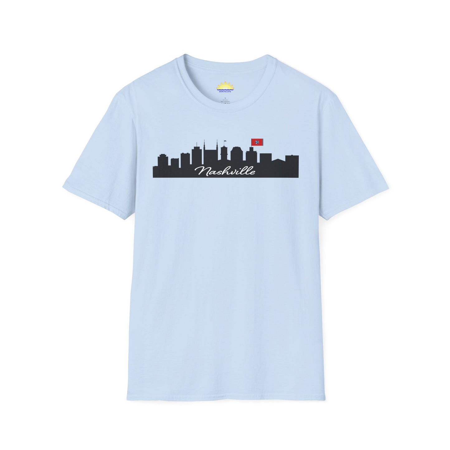 Nashville - City Outline (Light Color Options) - Unisex Softstyle T-Shirt