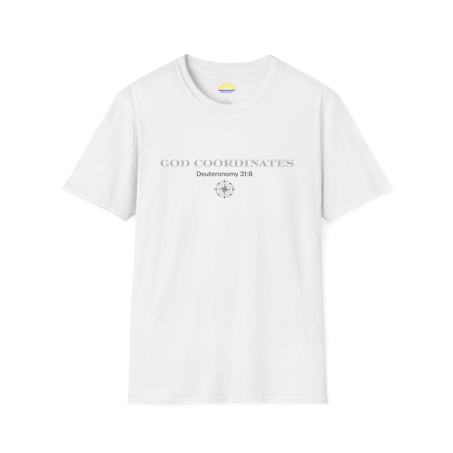 Deuteronomy 31:8 - God Coordinates - Unisex Softstyle T-Shirt