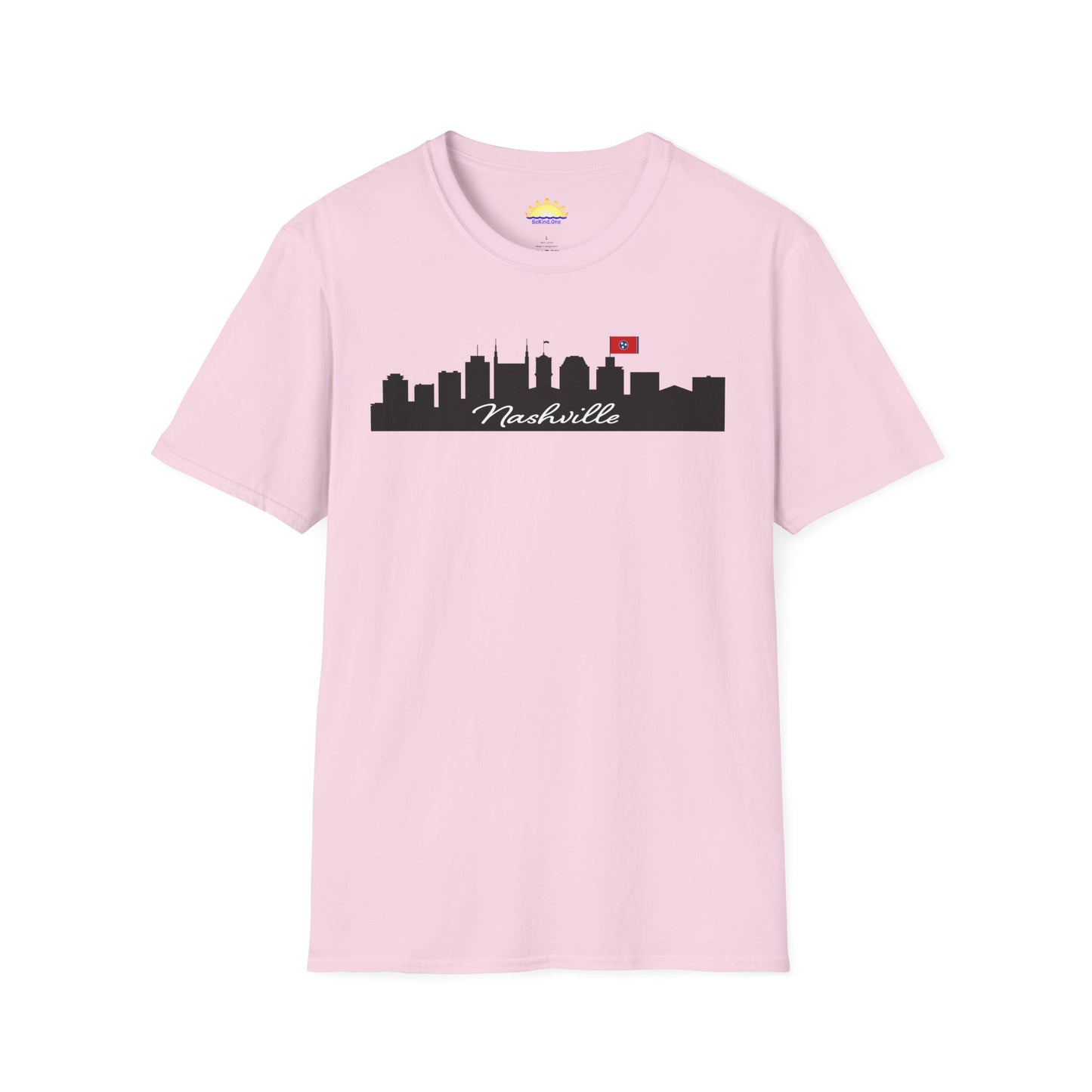 Nashville - City Outline (Light Color Options) - Unisex Softstyle T-Shirt