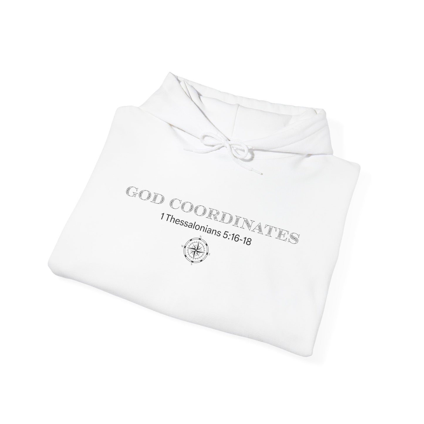 1 Thessalonians 5:16-18 - God Coordinates - Unisex Heavy Blend™ Hooded Sweatshirt
