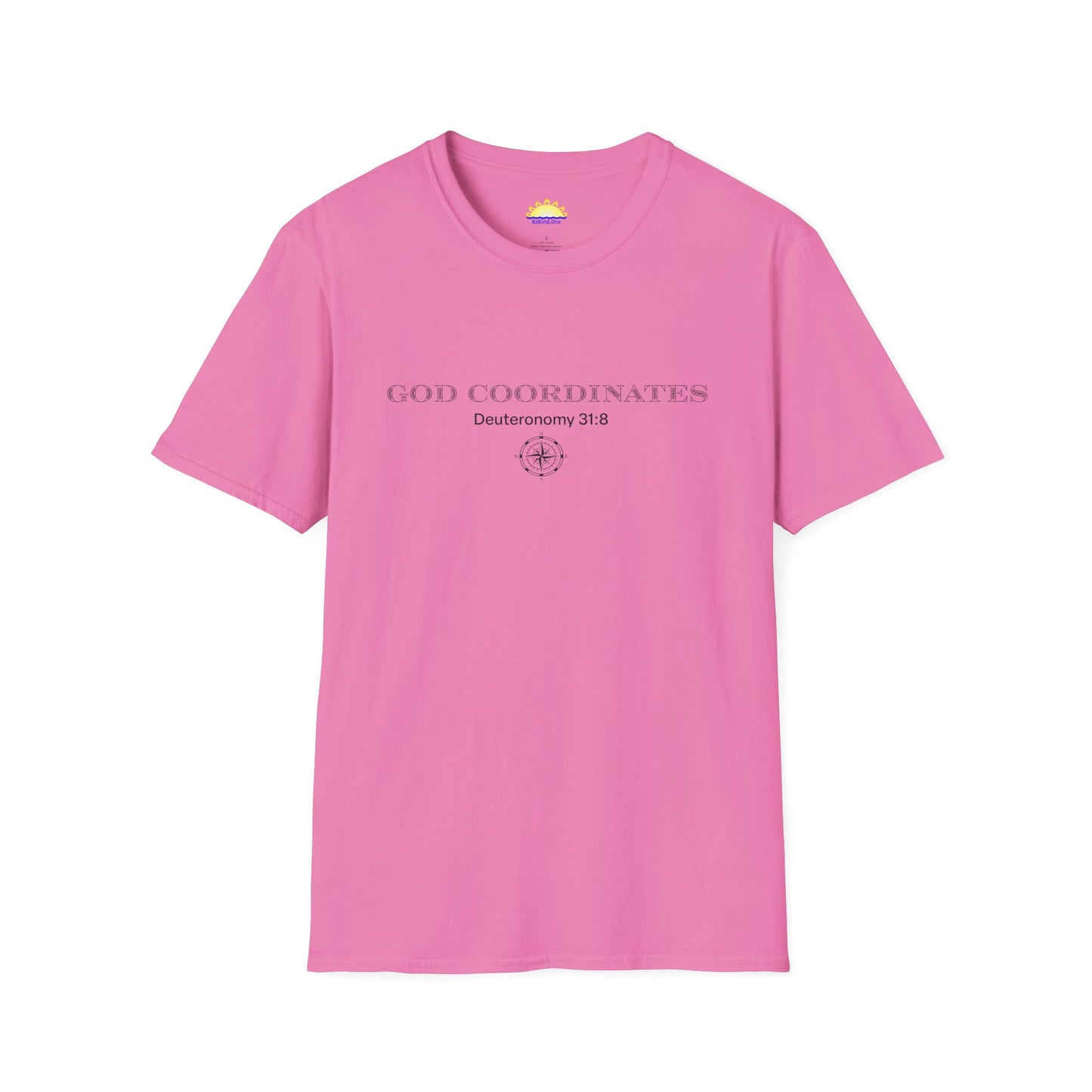 Deuteronomy 31:8 - God Coordinates - Unisex Softstyle T-Shirt