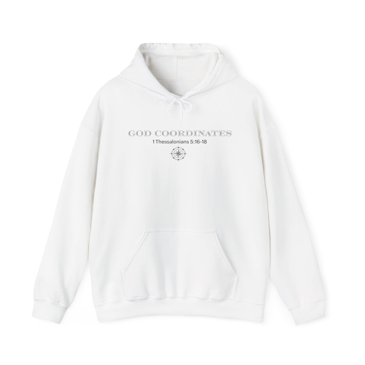 1 Thessalonians 5:16-18 - God Coordinates - Unisex Heavy Blend™ Hooded Sweatshirt