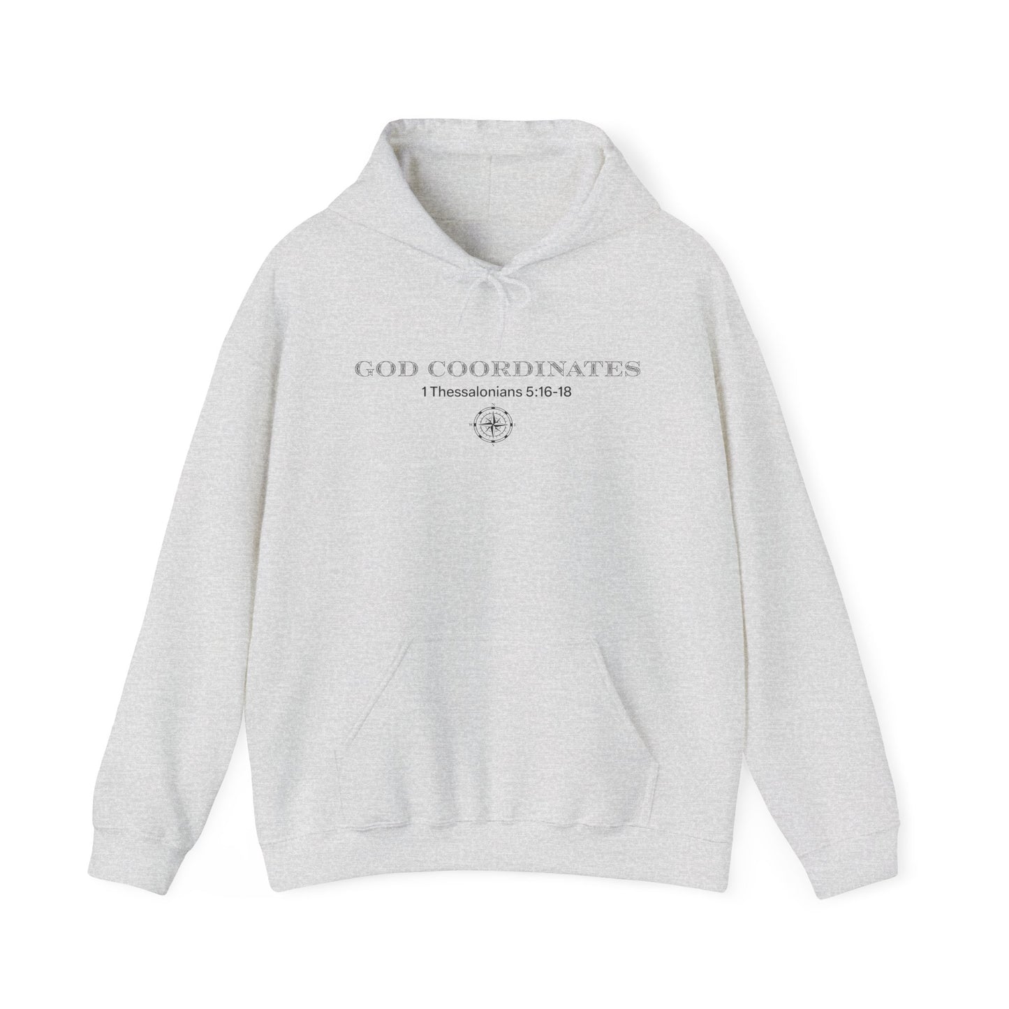 1 Thessalonians 5:16-18 - God Coordinates - Unisex Heavy Blend™ Hooded Sweatshirt