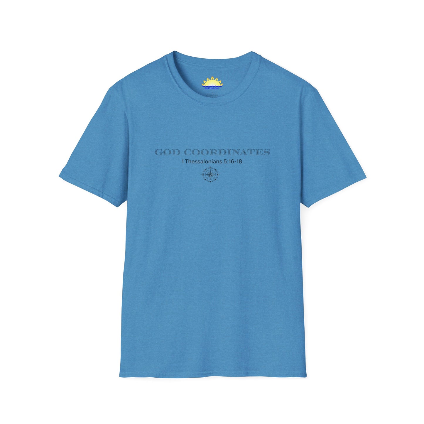 1 Thessalonians 5:16-18 - God Coordinates - Unisex Softstyle T-Shirt