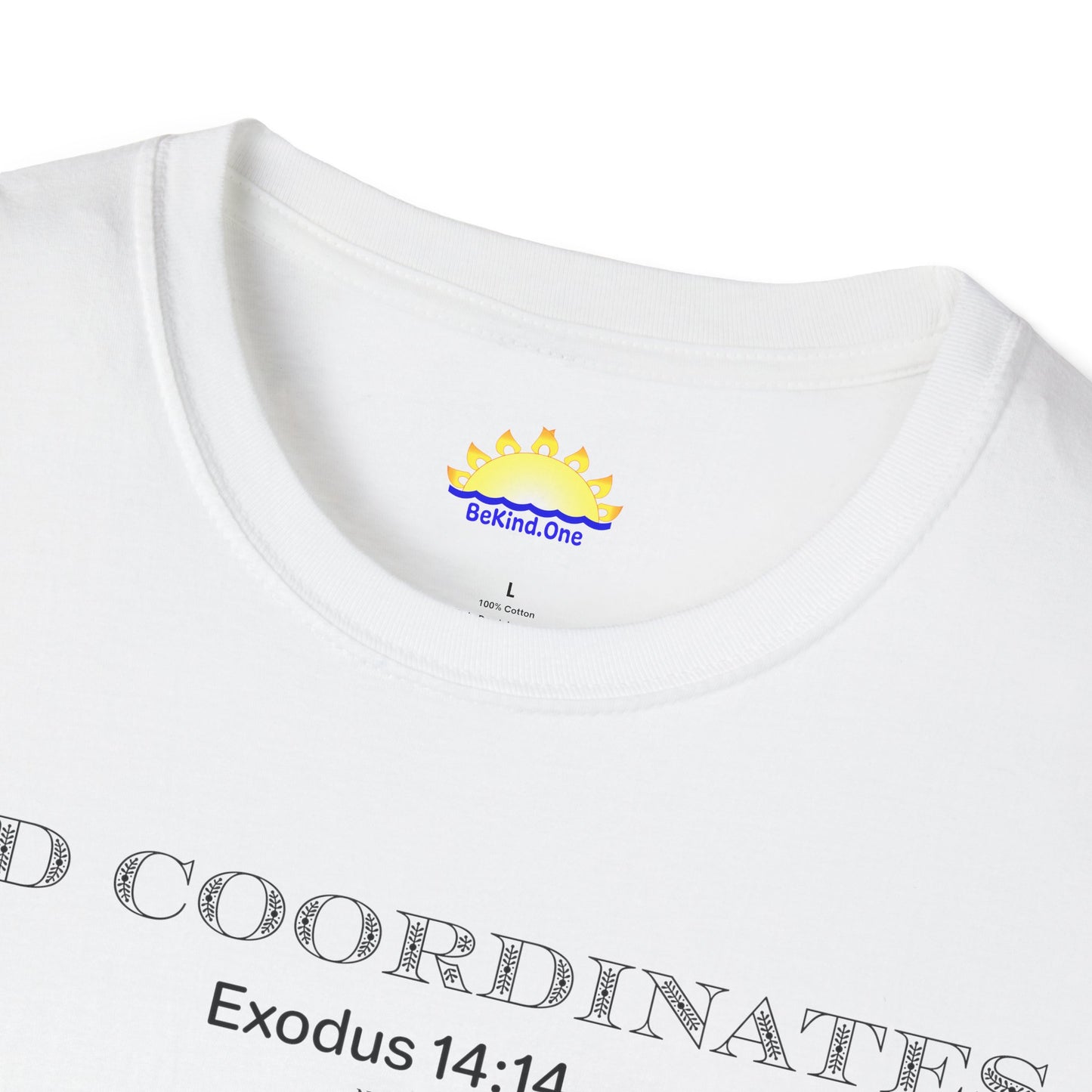 Exodus 14:14 - God Coordinates - Unisex Softstyle T-Shirt