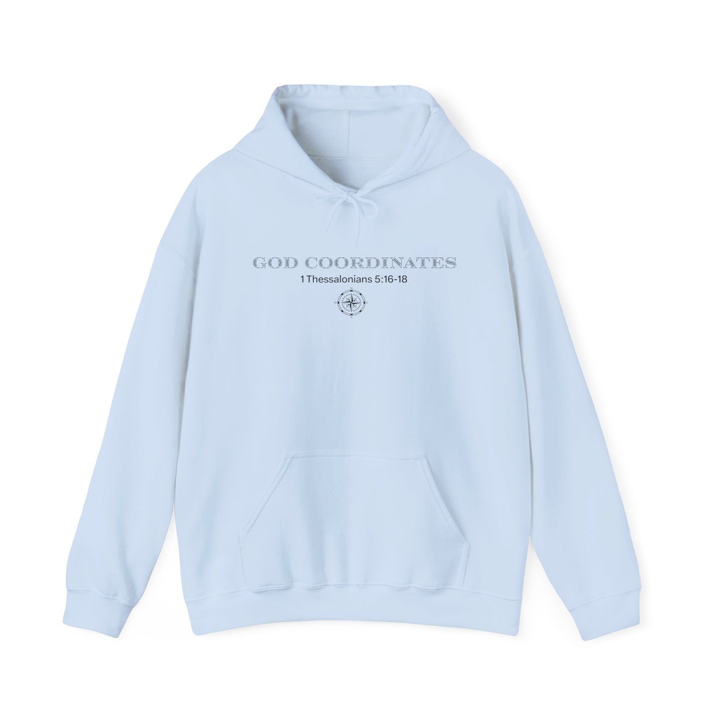 1 Thessalonians 5:16-18 - God Coordinates - Unisex Heavy Blend™ Hooded Sweatshirt