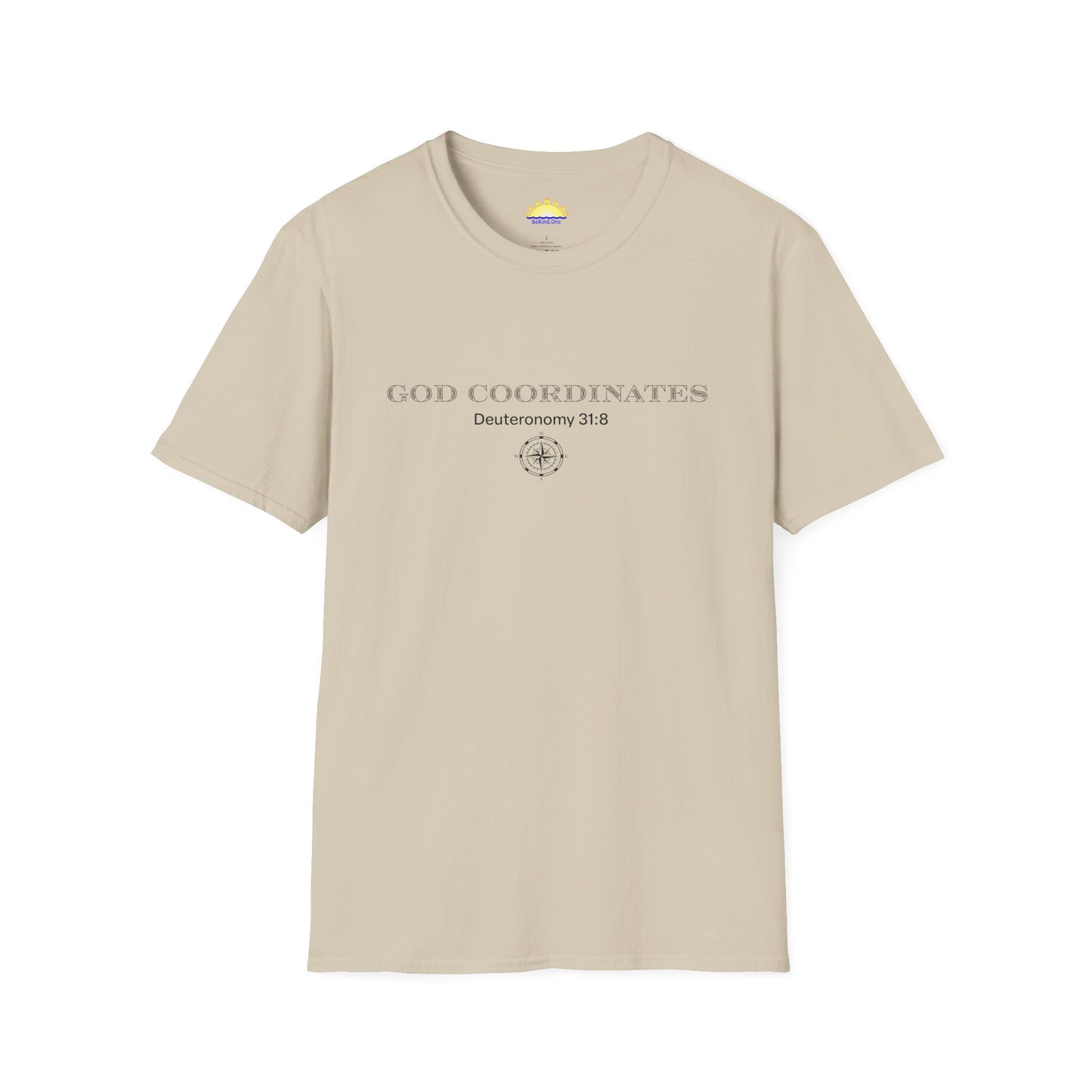 Deuteronomy 31:8 - God Coordinates - Unisex Softstyle T-Shirt