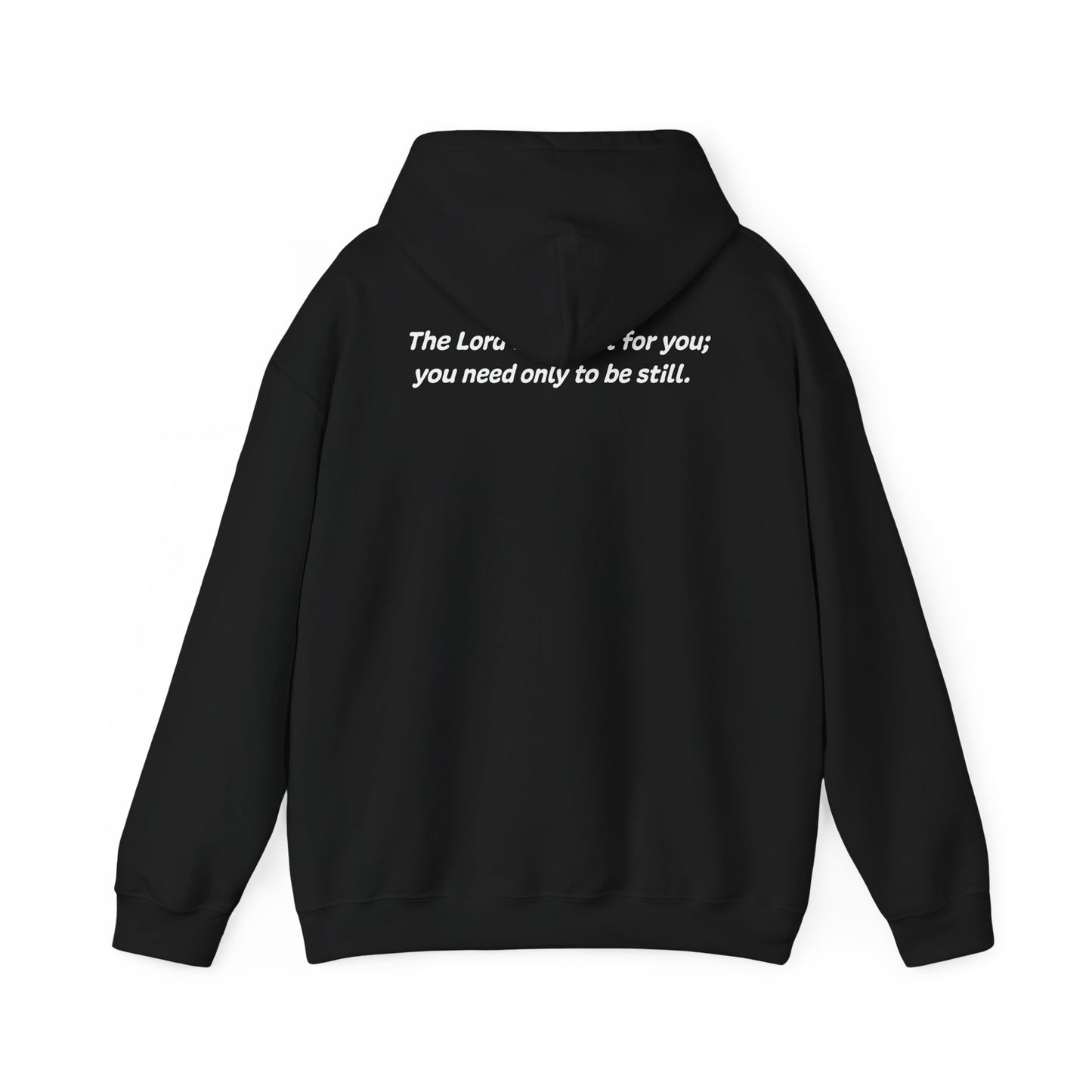 Exodus 14:14 - God Coordinates - Unisex Heavy Blend™ Hooded Sweatshirt (Black/Dark Heather)