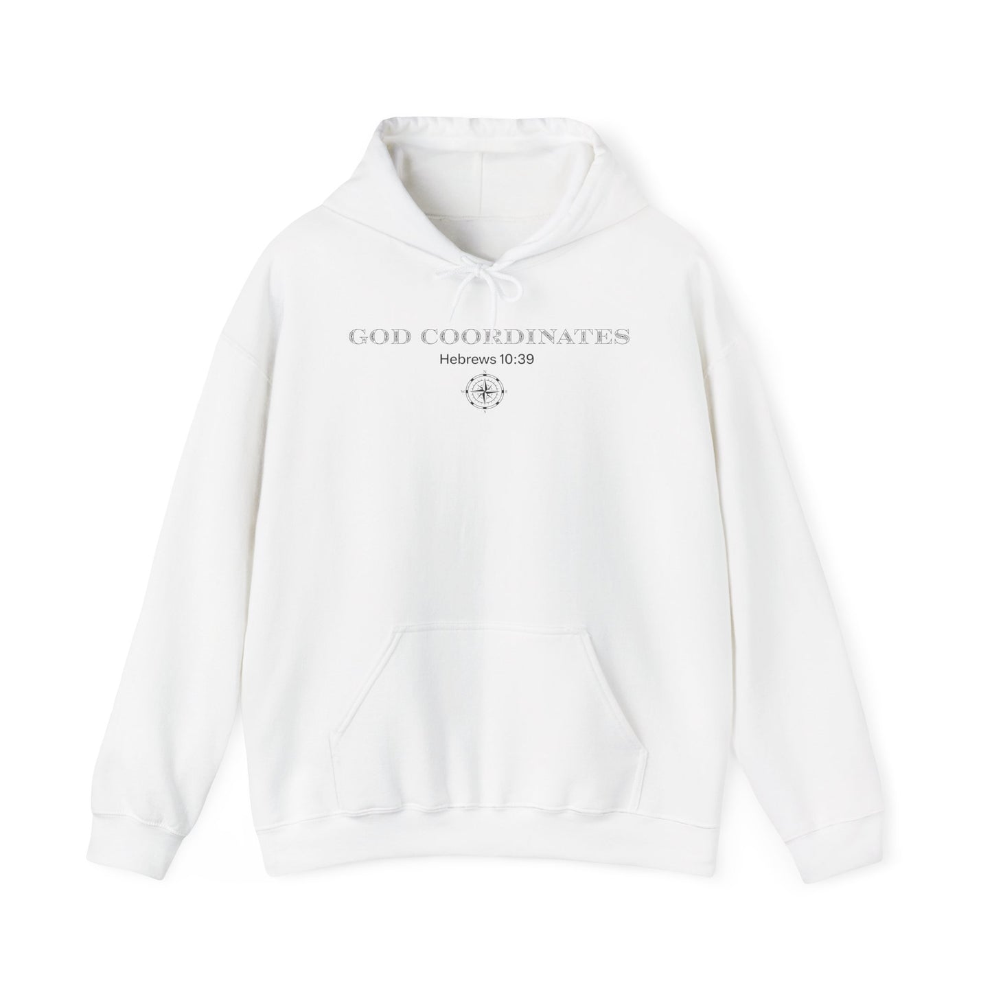 Hebrews 10:39 - God Coordinates - Unisex Heavy Blend™ Hooded Sweatshirt