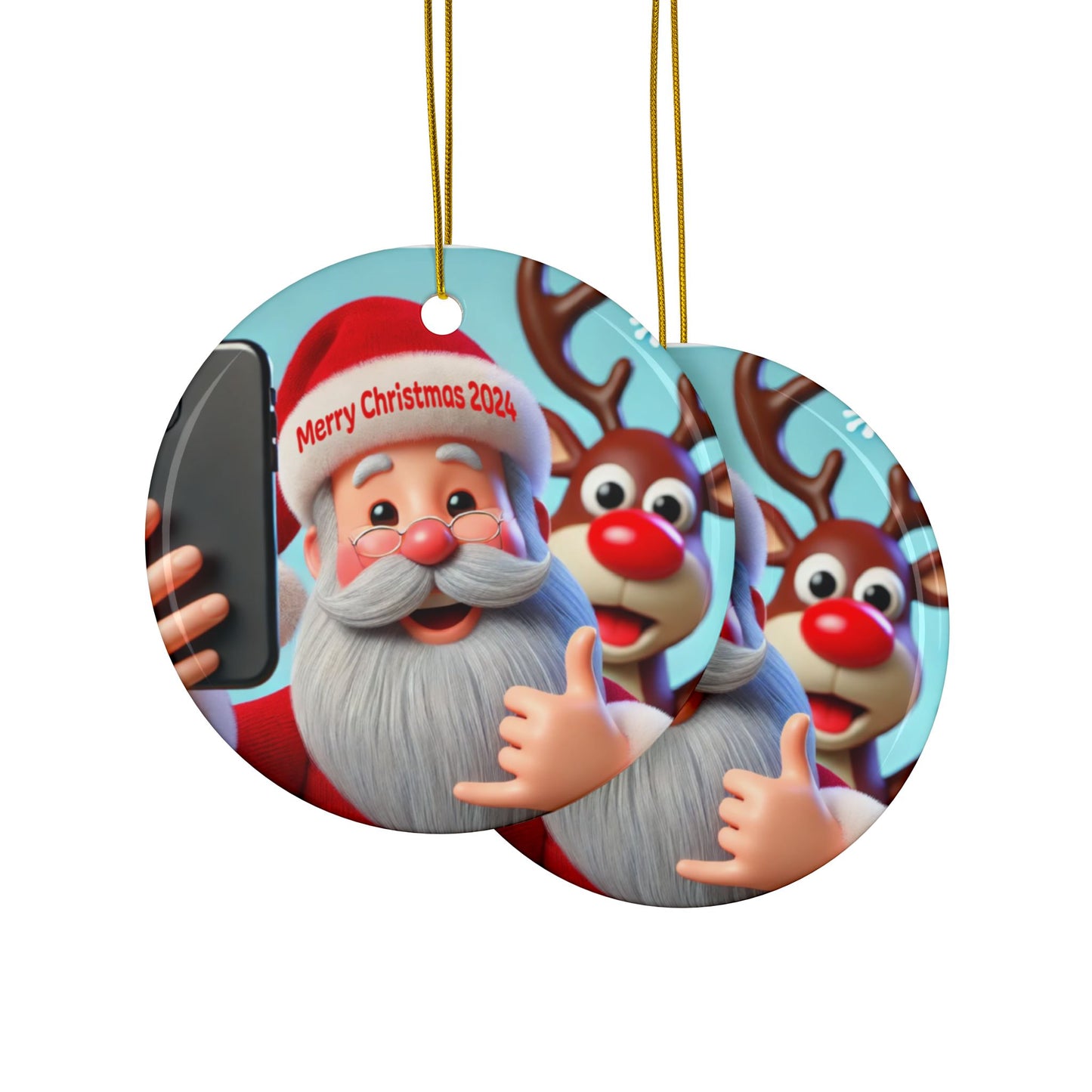 Ceramic Ornaments, 2-Side Print, (1pc, 3pcs, 5pcs, 10pcs)
