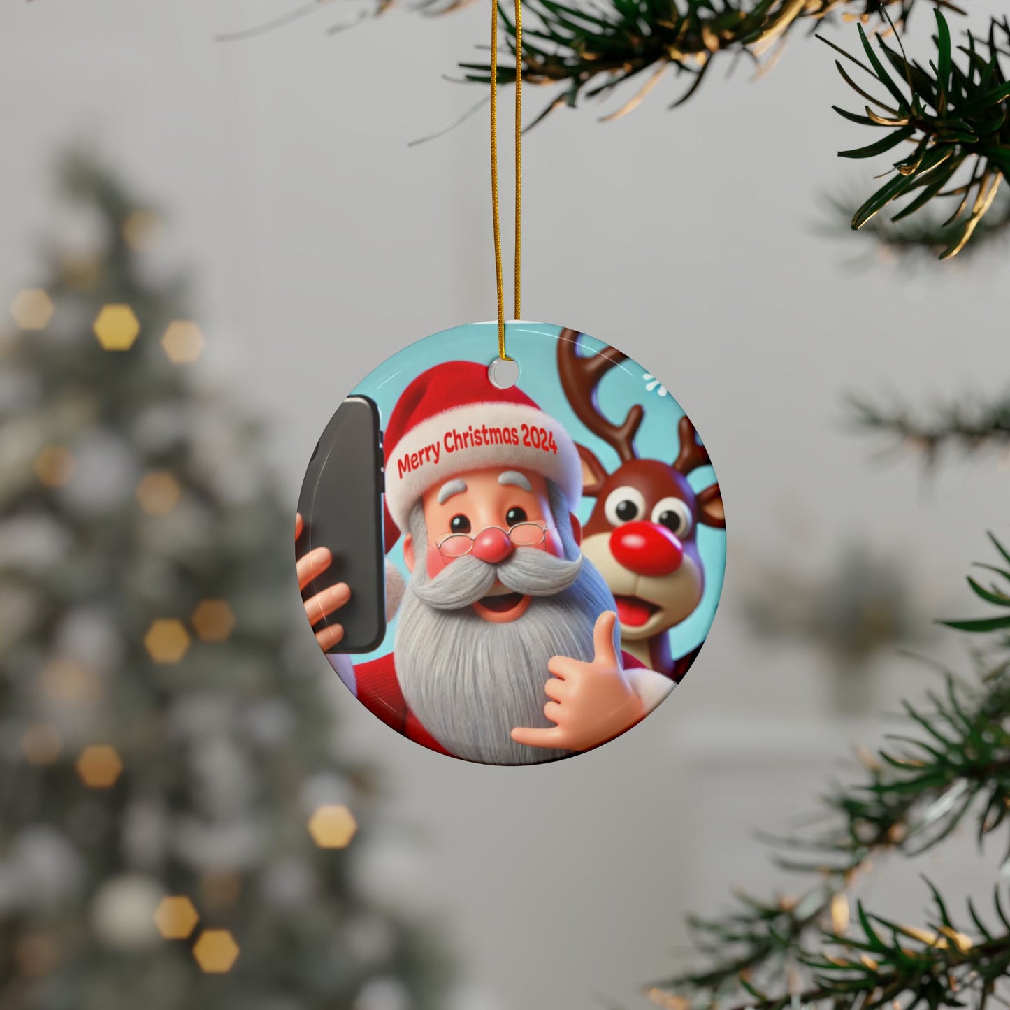 Ceramic Ornaments, 2-Side Print, (1pc, 3pcs, 5pcs, 10pcs)