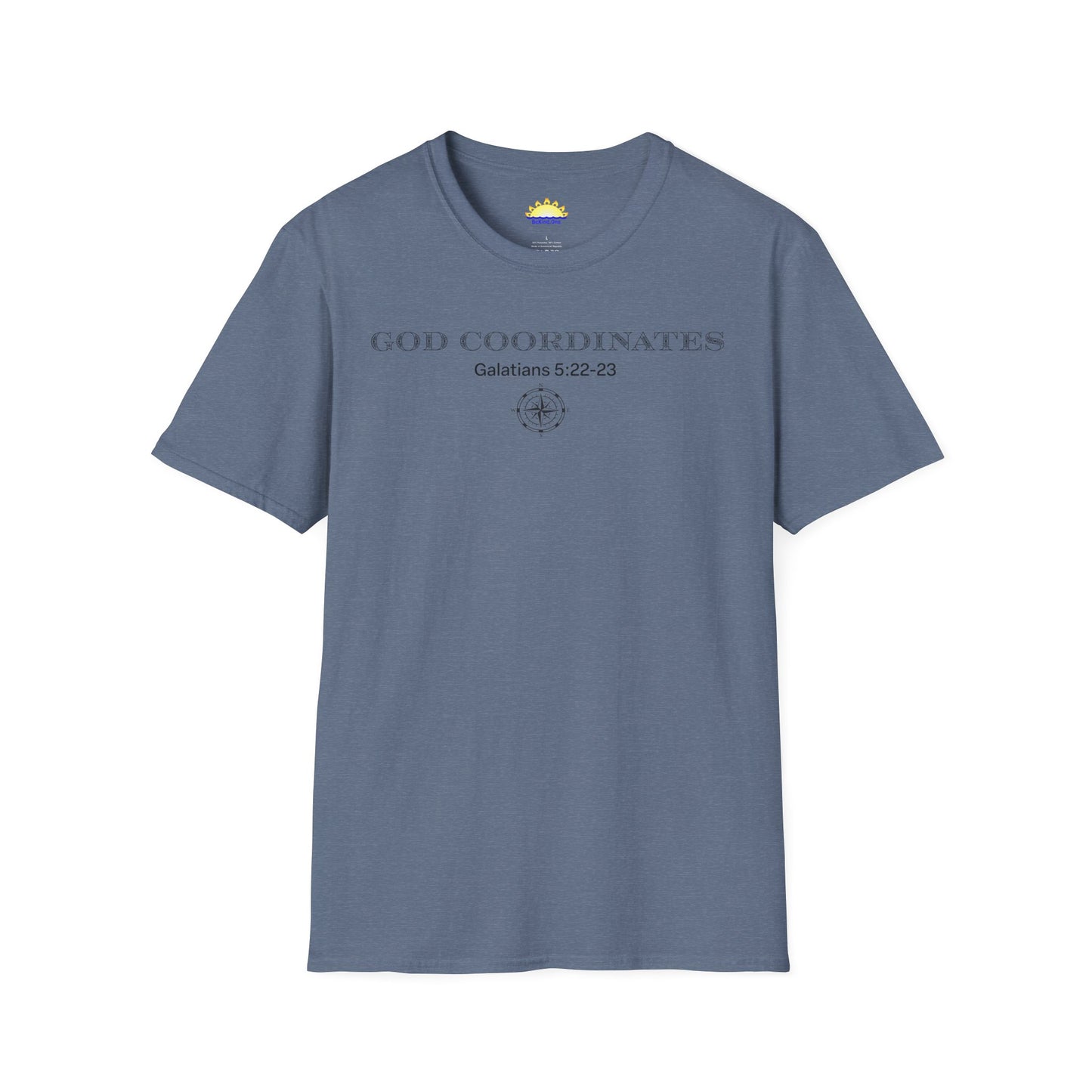 Galatians 5:22-23 - God Coordinates - Unisex Softstyle T-Shirt