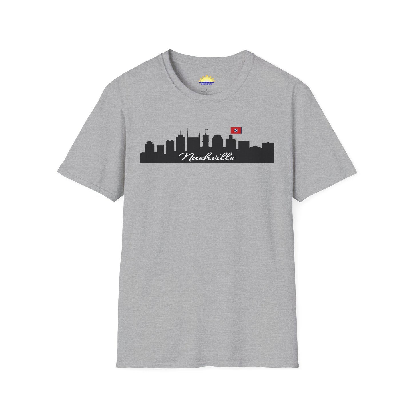 Nashville - City Outline (Light Color Options) - Unisex Softstyle T-Shirt