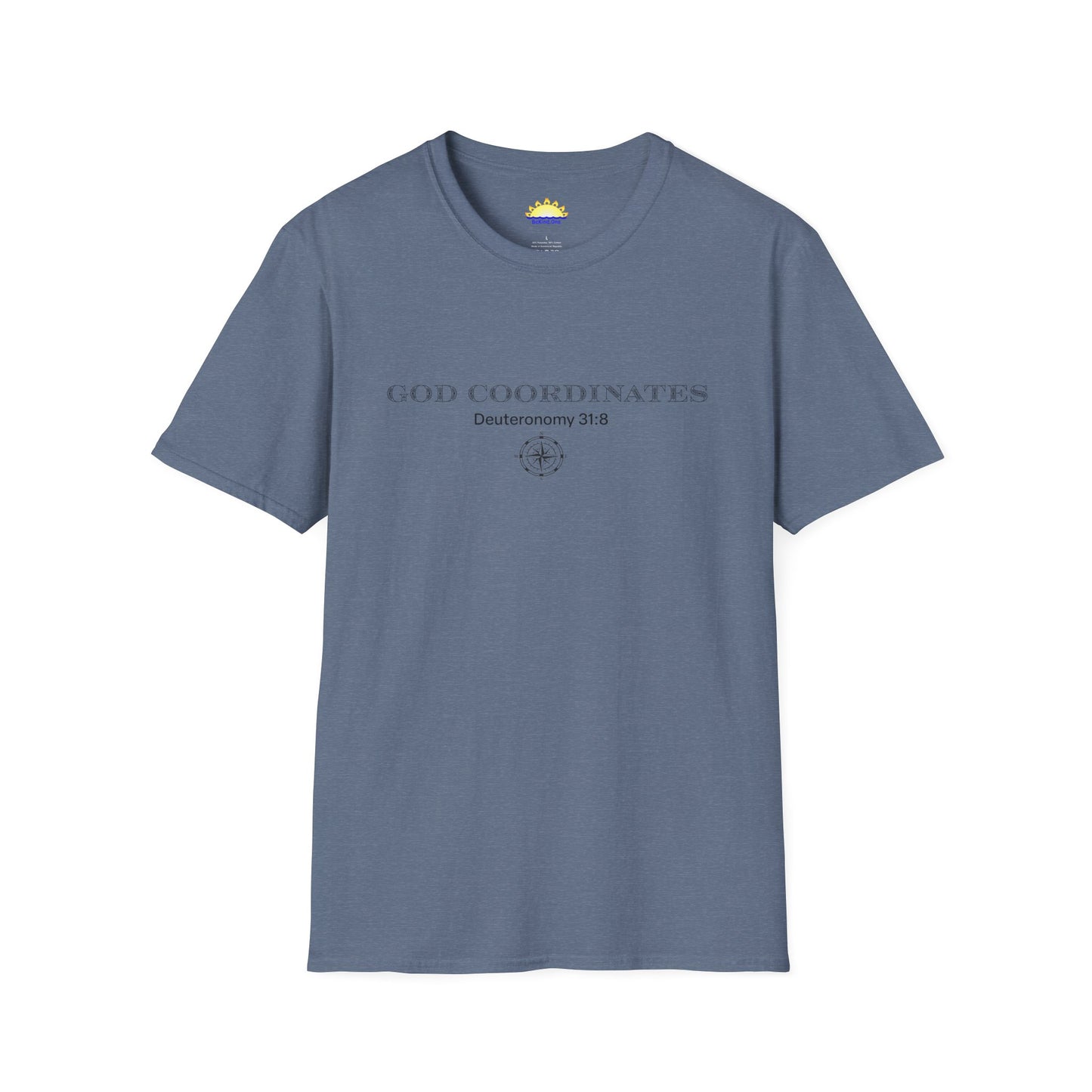 Deuteronomy 31:8 - God Coordinates - Unisex Softstyle T-Shirt