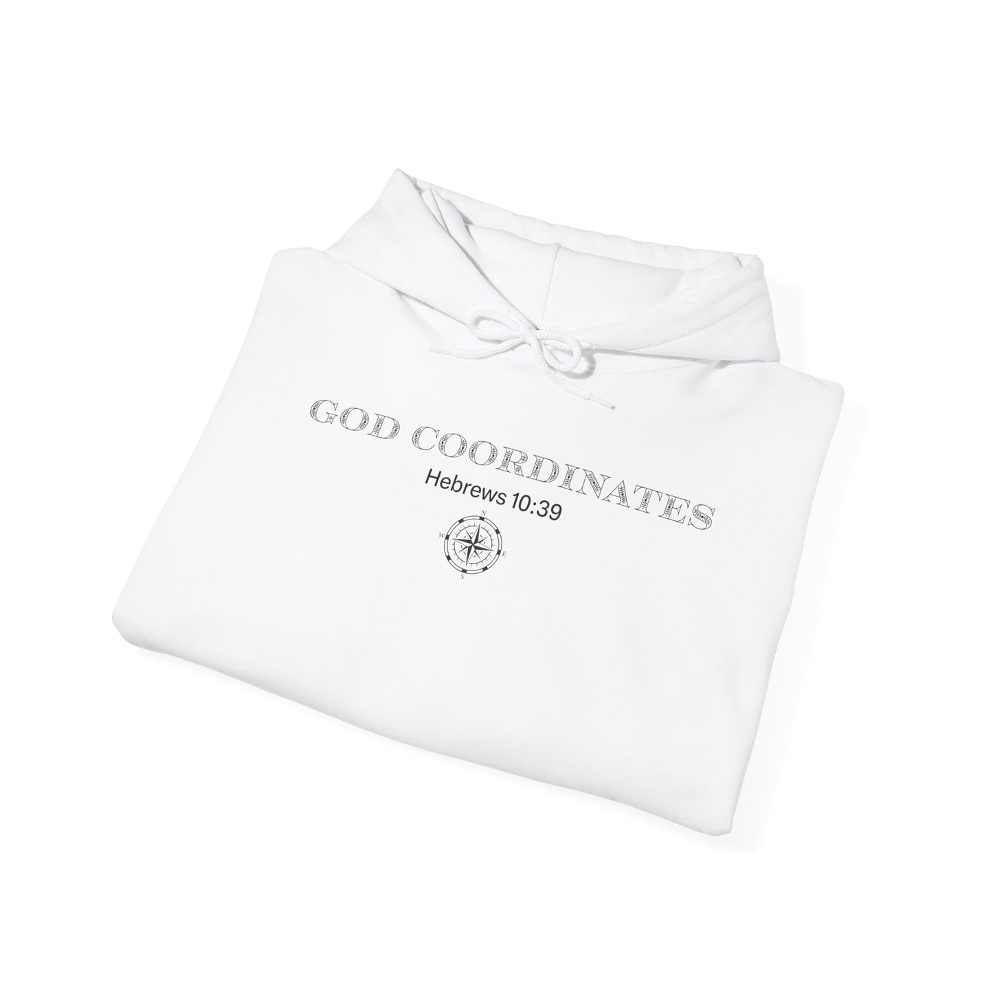 Hebrews 10:39 - God Coordinates - Unisex Heavy Blend™ Hooded Sweatshirt
