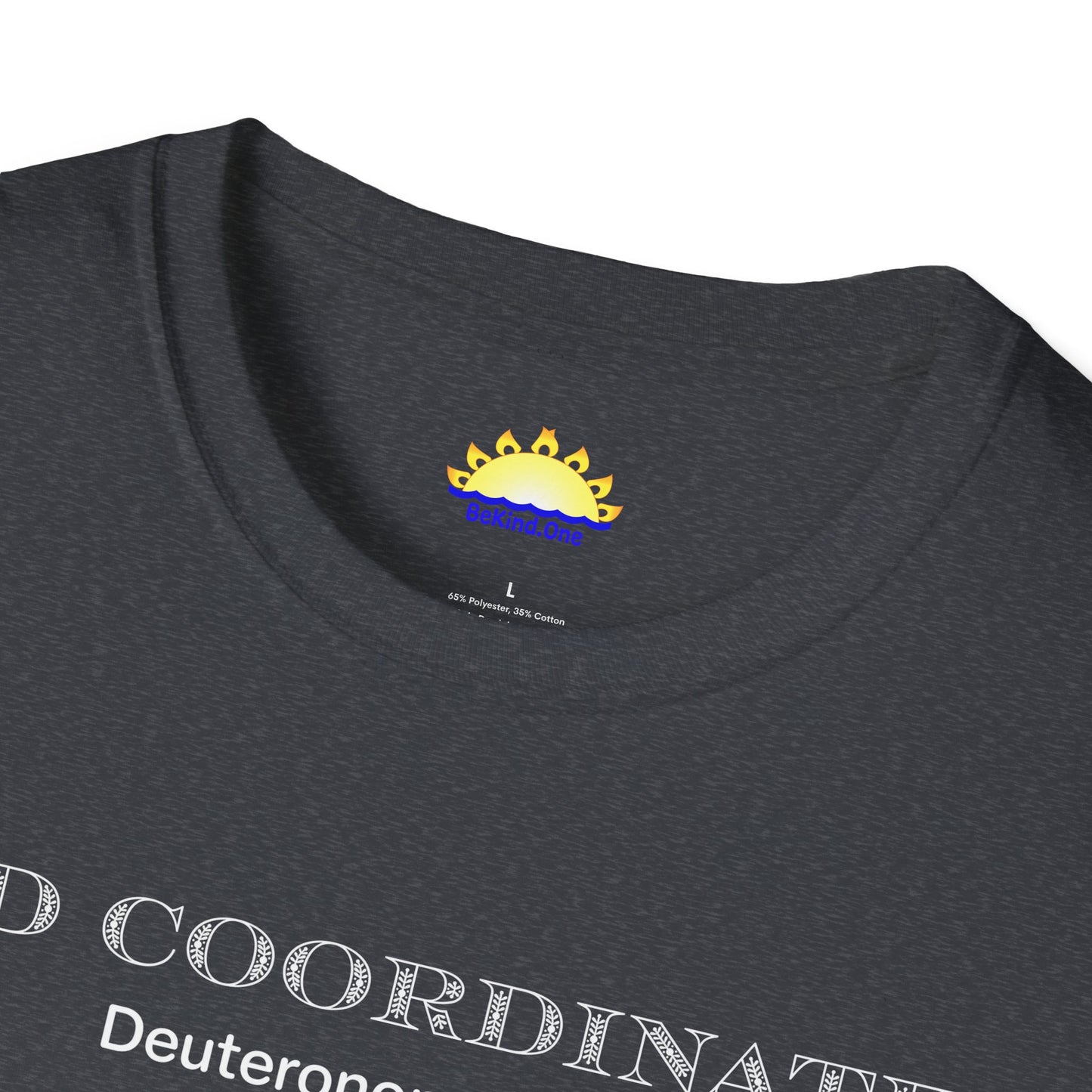 Deuteronomy 31:8 - God Coordinates - Unisex Softstyle T-Shirt (Black/Dark Heather Grey)