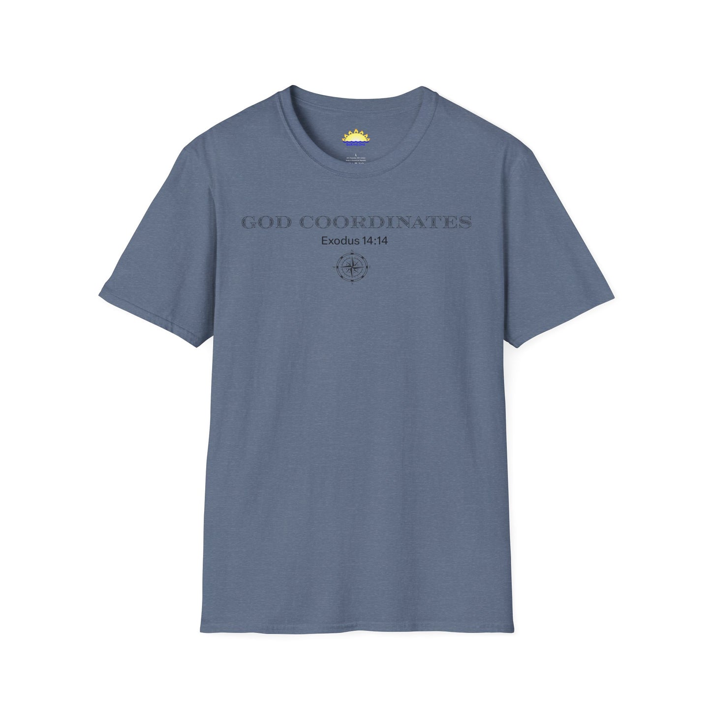 Exodus 14:14 - God Coordinates - Unisex Softstyle T-Shirt