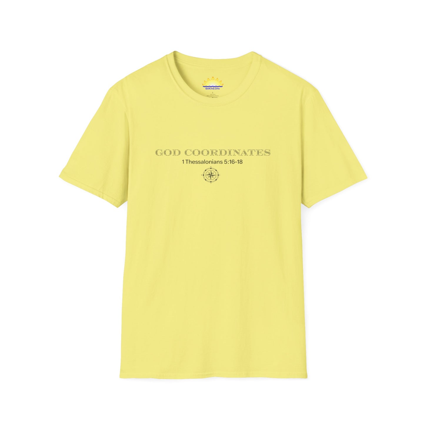 1 Thessalonians 5:16-18 - God Coordinates - Unisex Softstyle T-Shirt