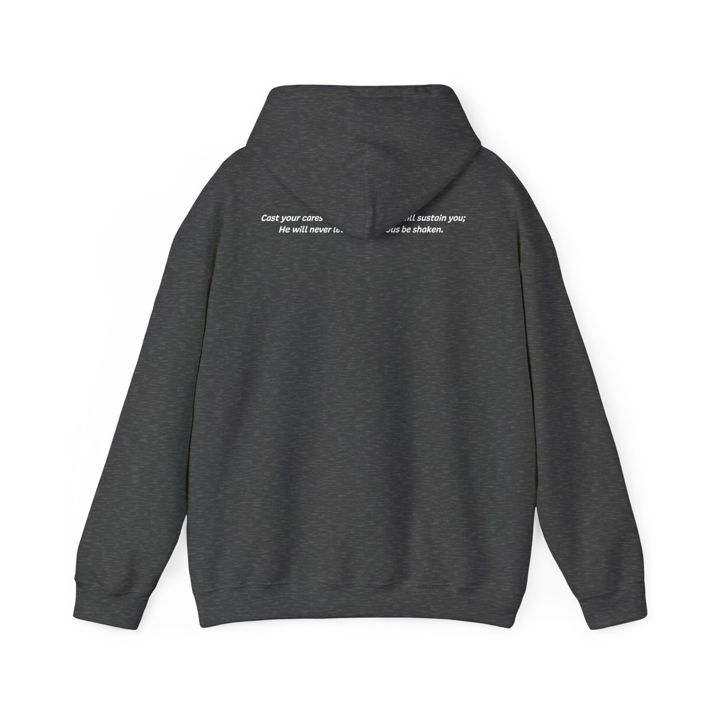 Psalms 55:22 - God Coordinates - Unisex Heavy Blend™ Hooded Sweatshirt (Black/Dark Heather)