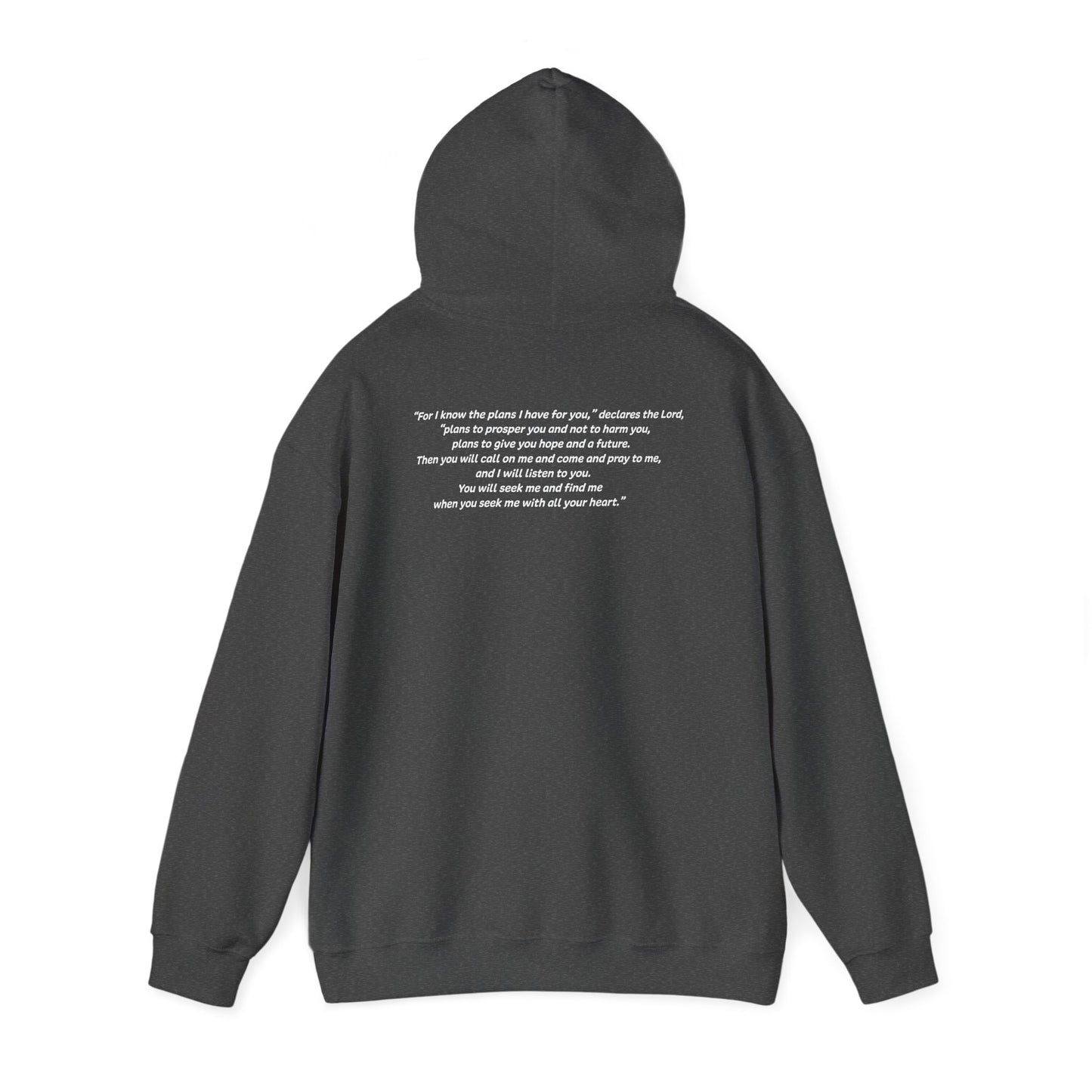 Jeremiah‬ ‭29‬:‭11‬-‭13‬‬‬‬ - God Coordinates - Unisex Heavy Blend™ Hooded Sweatshirt (Black/Dark Heather)