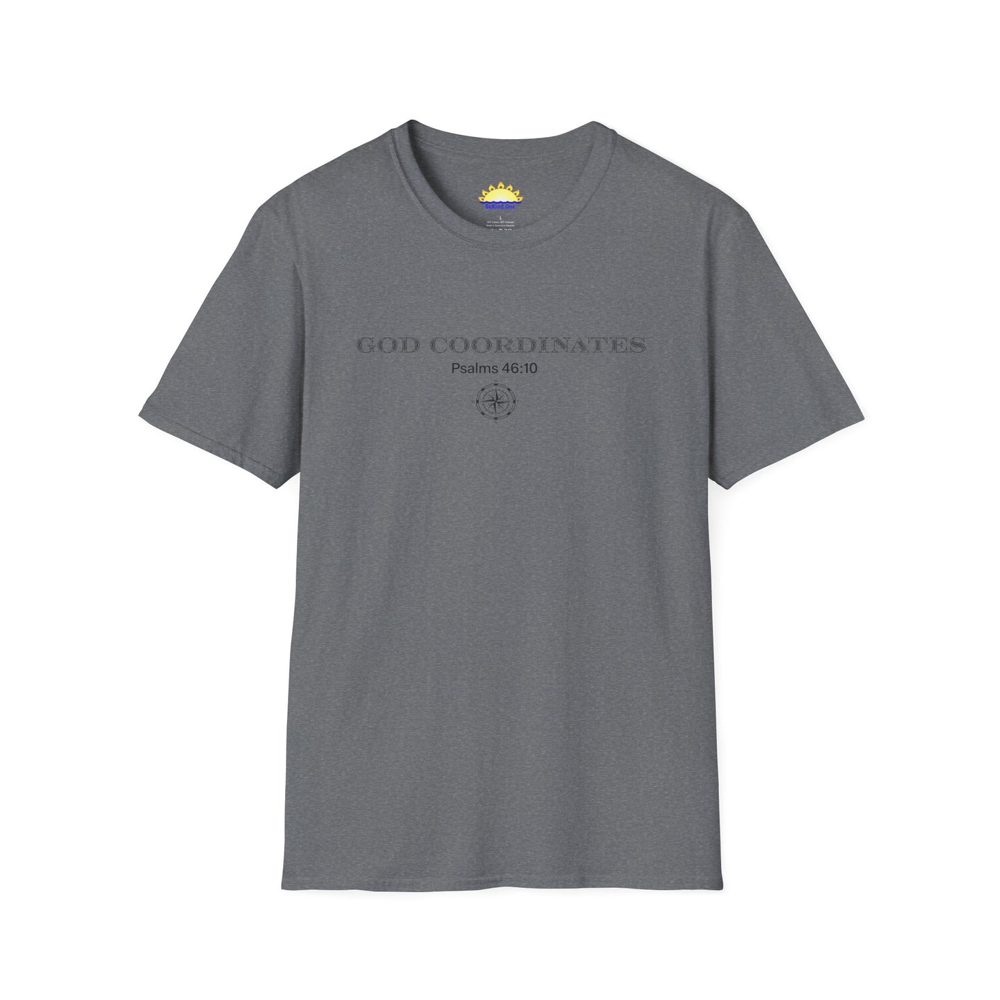 Psalms 46:10 - God Coordinates - Unisex Softstyle T-Shirt