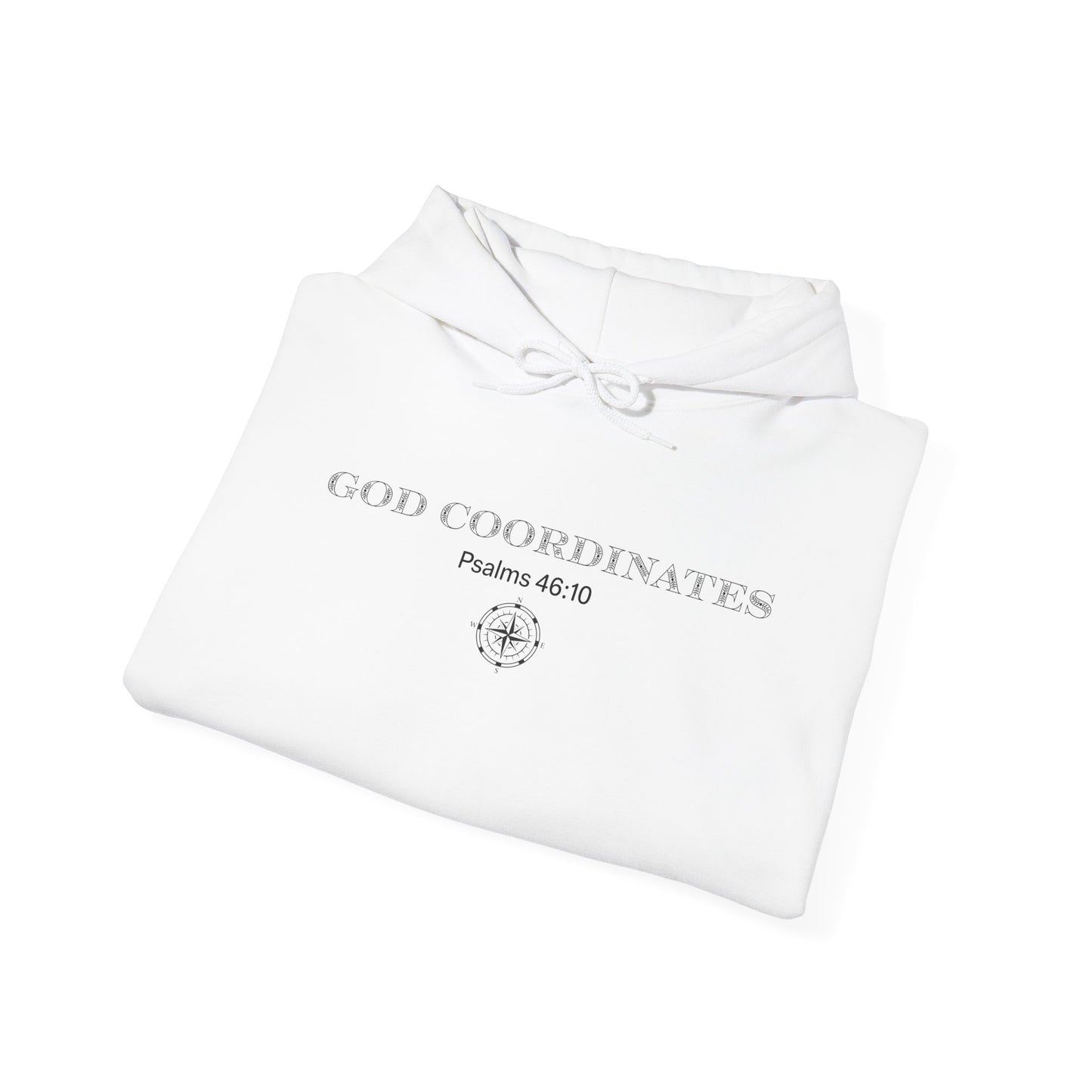 Psalms 46:10 - God Coordinates - Unisex Heavy Blend™ Hooded Sweatshirt