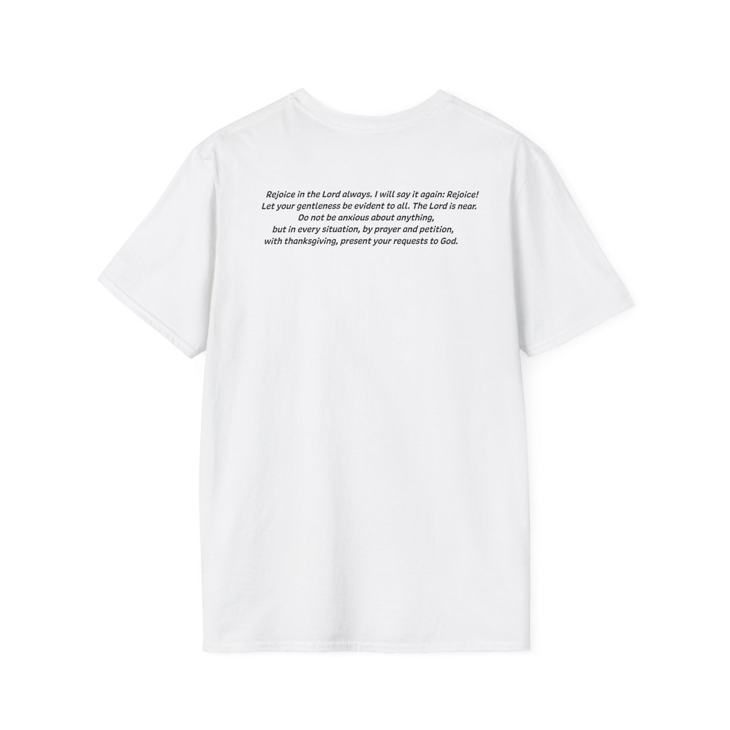 Philippians 4:4-6‬‬‬‬ - God Coordinates - Unisex Softstyle T-Shirt