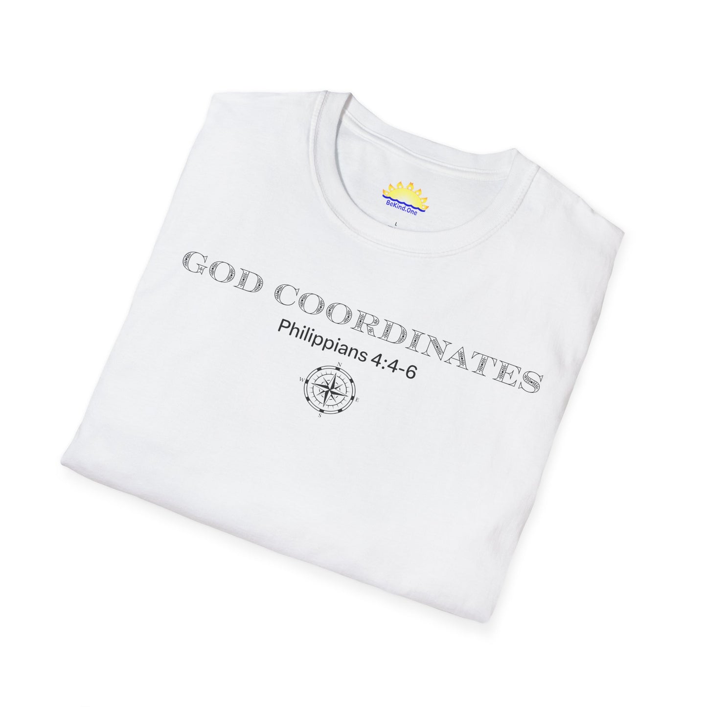 Philippians 4:4-6‬‬‬‬ - God Coordinates - Unisex Softstyle T-Shirt