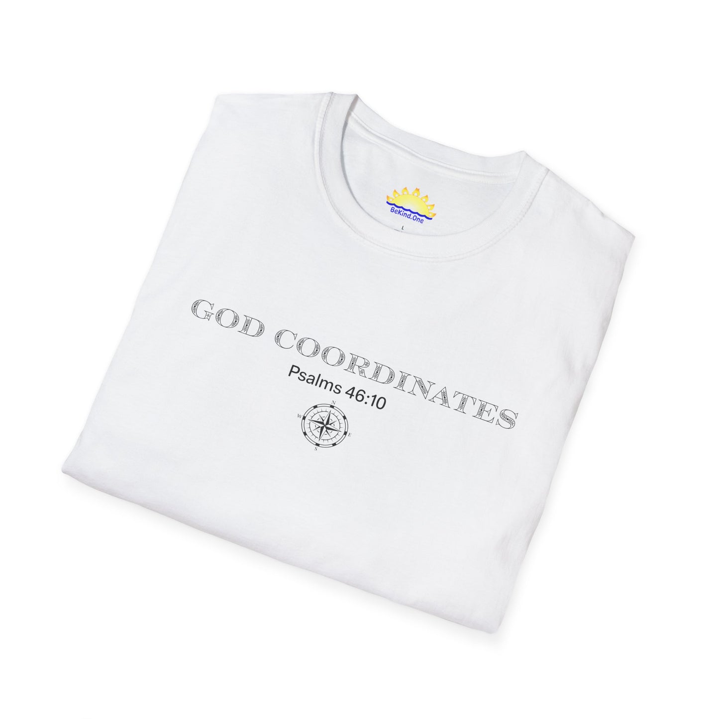 Psalms 46:10 - God Coordinates - Unisex Softstyle T-Shirt