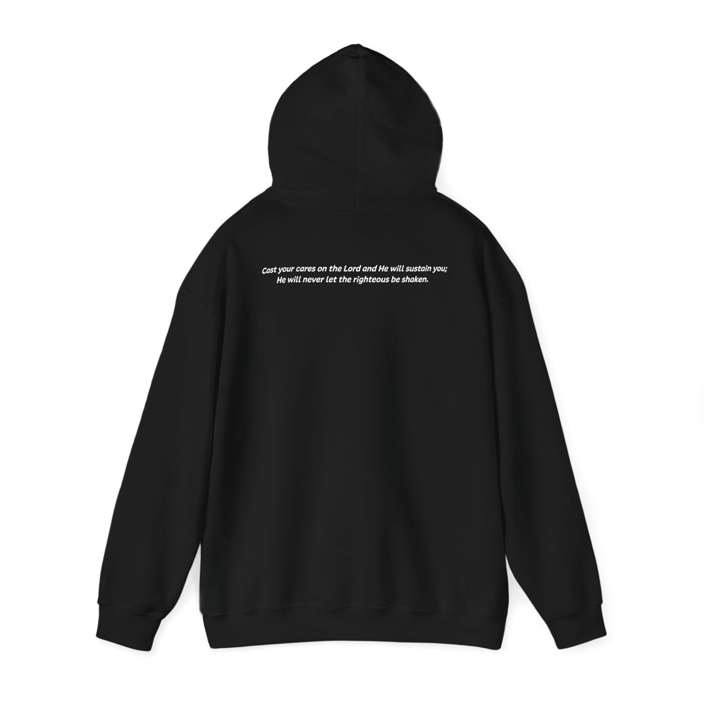 Psalms‬ ‭55:‭22 - God Coordinates - Unisex Heavy Blend™ Hooded Sweatshirt (Black/Dark Heather)
