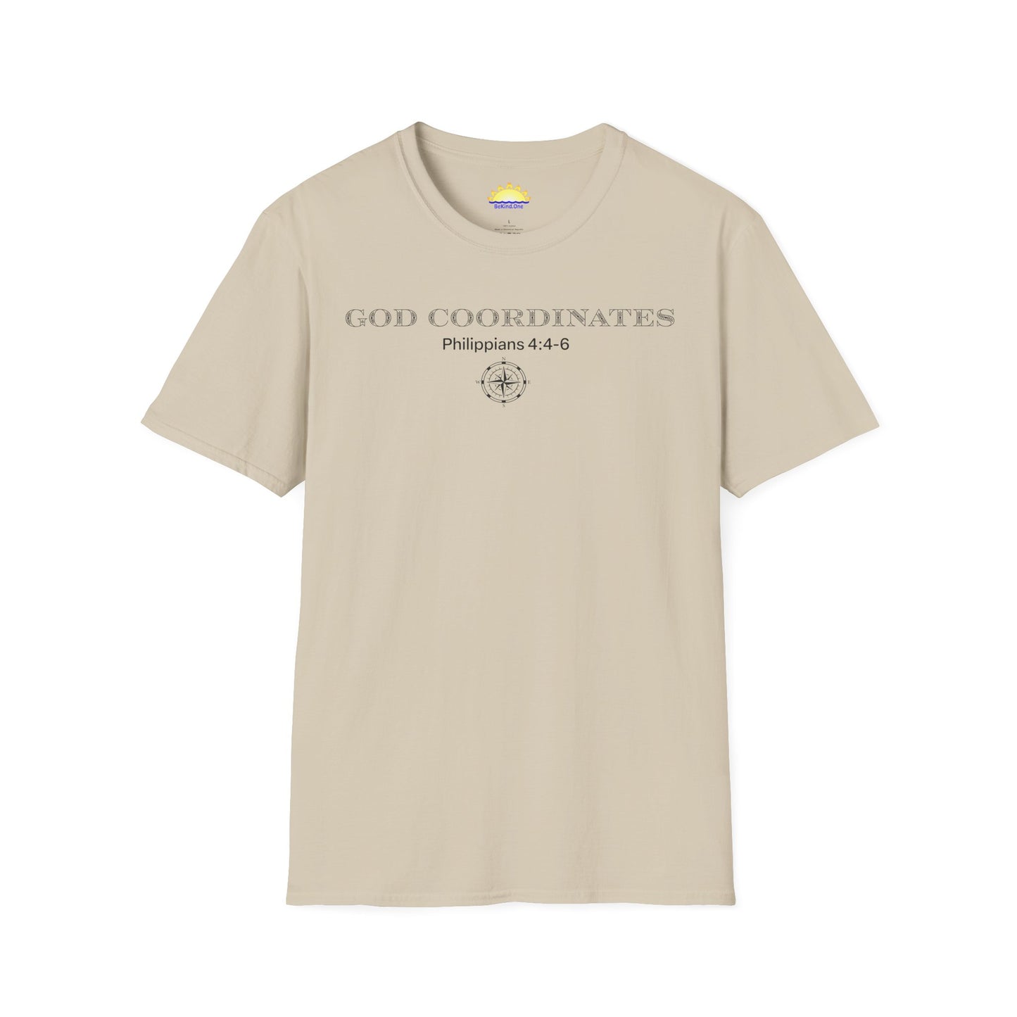 Philippians 4:4-6‬‬‬‬ - God Coordinates - Unisex Softstyle T-Shirt