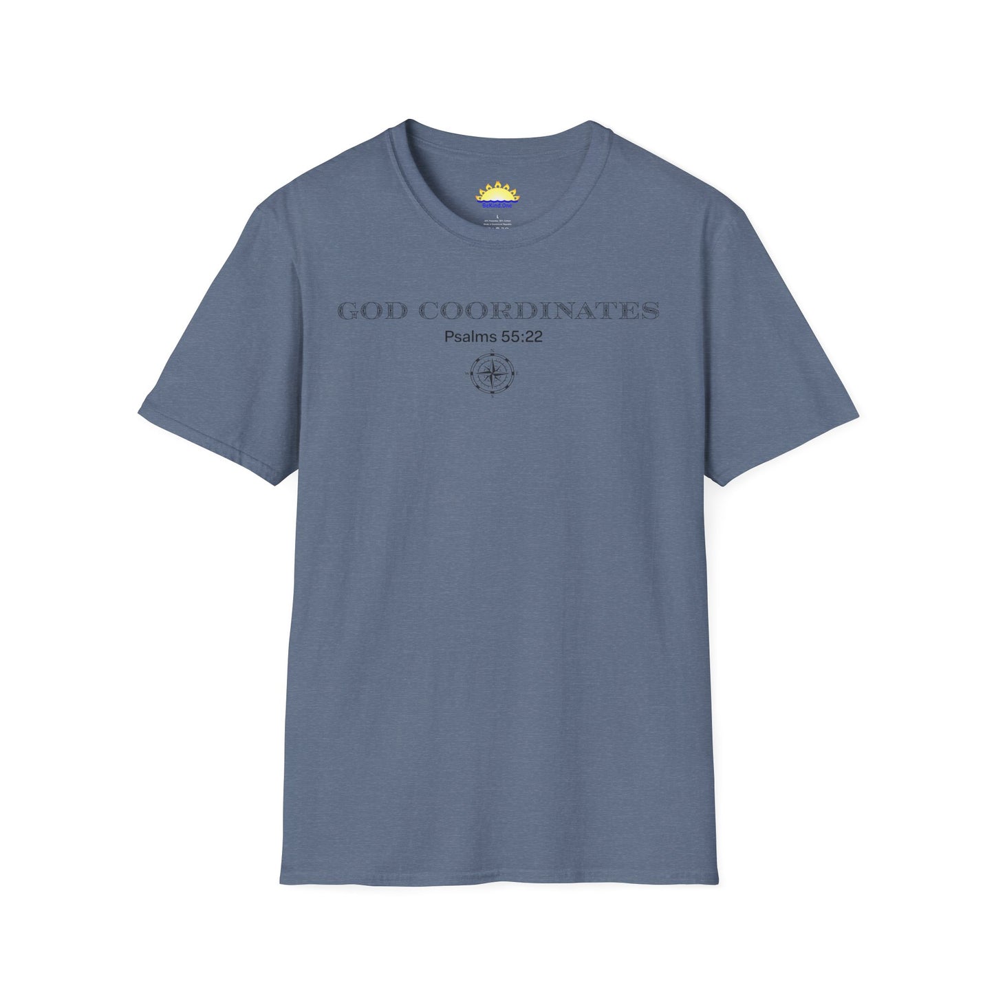 Psalms‬ ‭55:22‬‬‬‬ - God Coordinates - Unisex Softstyle T-Shirt